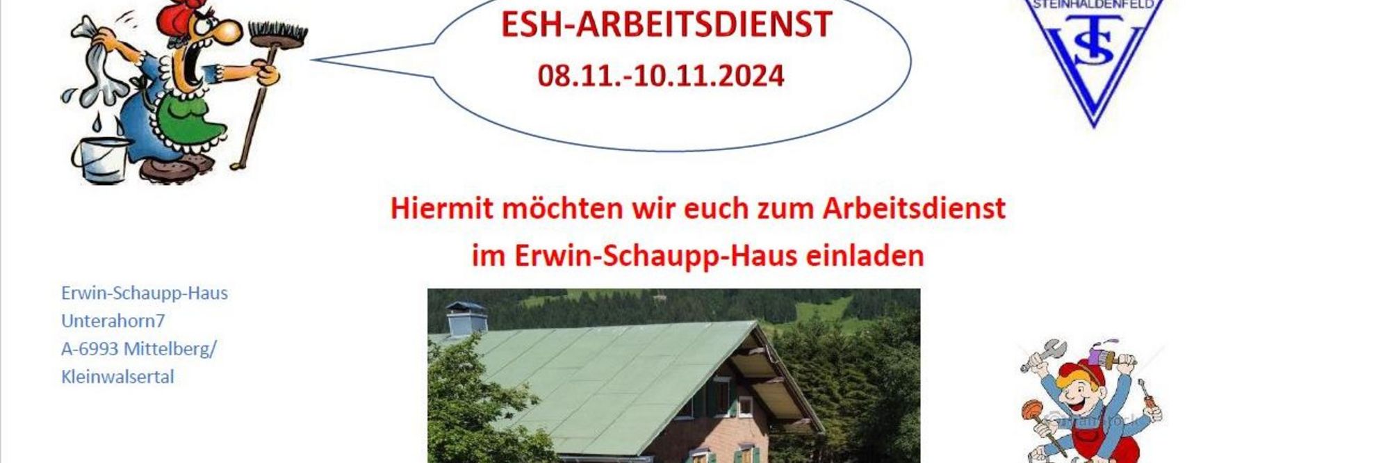 Arbeitsdienst vom 8. bis 10. November 2024